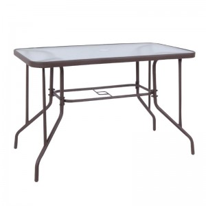 BALENO Τραπέζι Κήπου Βεράντας, Μέταλλο Βαφή Καφέ 110x60x71cm