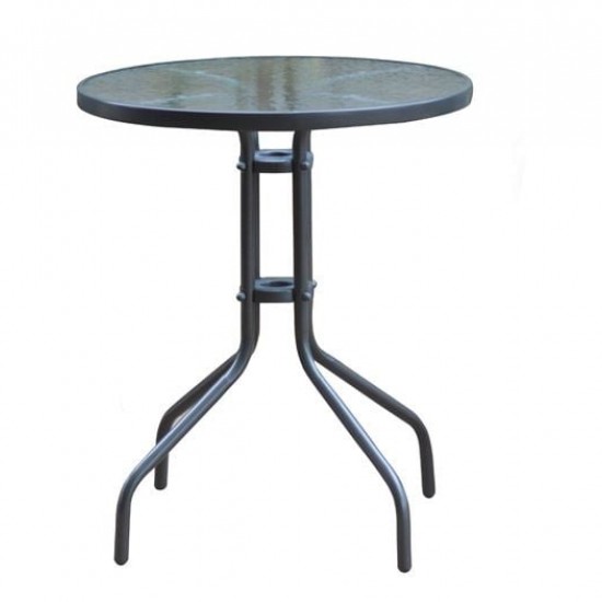 BALENO ΤΡΑΠΕΖΙ ΜΕΤΑΛΛΟ ΒΑΦΗ ΓΚΡΙ - ΓΥΑΛΙ TEMPERED