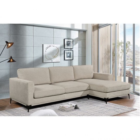 BANCO Καναπές Σαλονιού - Καθιστικού, Γωνία Αναστρέψιμος Ύφασμα Μπεζ 300x170x105cm