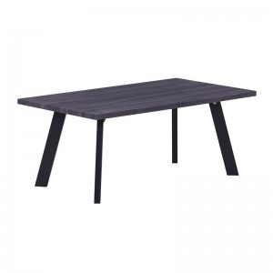 BAXTER Τραπεζάκι Σαλονιού Καθιστικού, Μέταλλο Βαφή Μαύρο, Grey Walnut 110x60x45cm