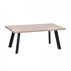 BAXTER Τραπεζάκι Σαλονιού Καθιστικού, Μέταλλο Βαφή Μαύρο, Sonoma 110x60x45cm