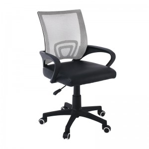 BF2101-P Πολυθρόνα Γραφείου χωρίς Ανάκλιση Mesh Γκρι - Μαύρο Pu 