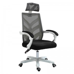 BF2985 ΠΟΛΥΘΡΟΝΑ ΓΡΑΦΕΙΟ ΔΙΕΥΘΥΝΤΗ ΑΣΠΡΟ, MESH ΜΑΥΡΟ 