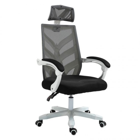 BF2985 ΠΟΛΥΘΡΟΝΑ ΓΡΑΦΕΙΟ ΔΙΕΥΘΥΝΤΗ ΑΣΠΡΟ, MESH ΜΑΥΡΟ-ΚΑΡΕΚΛΑ ΓΡΑΦΕΙΟΥ-ΚΑΡΕΚΛΑ ΔΙΕΥΘΥΝΤΗ-