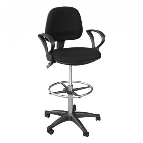 BF501 ΣΚΑΜΠΟ RECEPTION - ΤΑΜΕΙΟΥ, ΜΑΥΡΟ ΜΕ ΜΠΡΑΤΣΑ