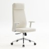 BF8800 Πολυθρόνα Γραφείου Διευθυντή, Pu Άσπρο, Βάση 63x75x115/121cm