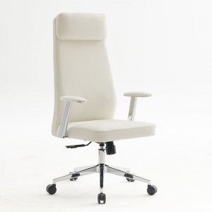BF8800 Πολυθρόνα Γραφείου Διευθυντή, Pu Άσπρο, Βάση 63x75x115/121cm
