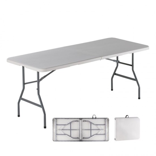 BLOW-R Τραπέζι Συνεδρίου - Catering Πτυσσόμενο (Βαλίτσα), HDPE Άσπρο, Μέταλλο Βαφή Γκρι 180x75x74cm