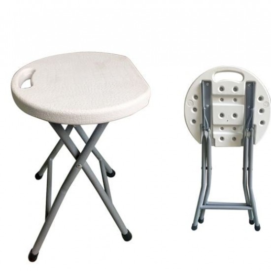 BLOW Σκαμπό Βοηθητικό - Πτυσσόμενο, Μέταλλο Βαφή Γκρι, HDPE Άσπρο 33x30x45cm