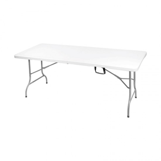 BLOW Τραπέζι Συνεδρίου - Catering Πτυσσόμενο (Βαλίτσα), HDPE Άσπρο, Μέταλλο Βαφή Γκρι 180x75x74cm