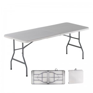 BLOW-W Τραπέζι  Συνεδρίου - Catering Πτυσσόμενο (Βαλίτσα), HDPE Άσπρο, Μέταλλο Βαφή Γκρι 180x70x74cm