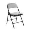 BRENDA Καρέκλα Πτυσσόμενη, Μέταλλο Βαφή Μαύρο, Ύφασμα Γκρι 46x46x78cm