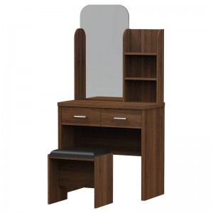 CALIBER Set Τουαλέτα + Σκαμπό Απόχρωση Καρυδί 80x39x155