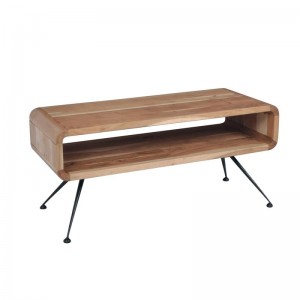 CAMEO ΤΡΑΠΕΖΑΚΙ ΣΑΛΟΝΙΟΥ ΑΚΑΚΙΑ - ΜΕΤΑΛΛΟ, ΦΥΣΙΚΟ - ΜΑΥΡΟ 100x40x45cm 