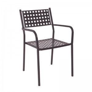 CAPRICE Πολυθρόνα Στοιβαζόμενη, Μέταλλο Βαφή Sand Brown 54x51x84cm