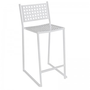 CAPRICE Σκαμπό BAR-Pro με Πλάτη Στοιβαζόμενο, Μέταλλο Βαφή Άσπρο 43x50x74/102cm