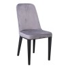 CASTER Καρέκλα Τραπεζαρίας Κουζίνας, Μέταλλο Βαφή Μαύρο Ύφασμα Velure Γκρι 45x60x89cm