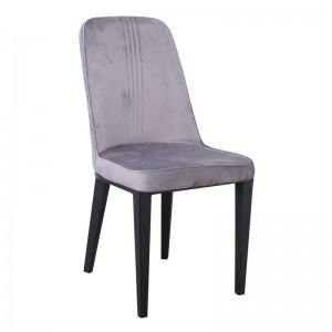 CASTER Καρέκλα Τραπεζαρίας Κουζίνας, Μέταλλο Βαφή Μαύρο Ύφασμα Velure Γκρι 45x60x89cm
