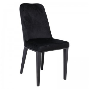 CASTER Καρέκλα Τραπεζαρίας Κουζίνας, Μέταλλο Βαφή Μαύρο Ύφασμα Velure Μαύρο 45x60x89cm