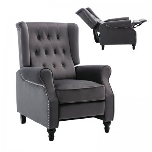 CHESTER Relax Πολυθρόνα Μπερζέρα Σαλονιού, Καθιστικού Ύφασμα Velure Γκρι 78x85x104cm