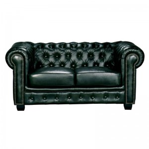 CHESTERFIELD 689 Καναπές 2Θέσιος Σαλονιού - Καθιστικού, Δέρμα, Απόχρωση Antique Green 155x91x74cm
