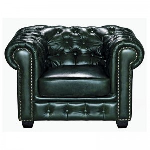 CHESTERFIELD 689 Πολυθρόνα Σαλονιού - Καθιστικού, Δέρμα, Απόχρωση Antique Green 103x92x72cm