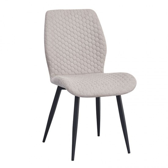 CLARA Καρέκλα Τραπεζαρίας Μέταλλο Βαφή Μαύρο, Ύφασμα Sand 50x62x87cm