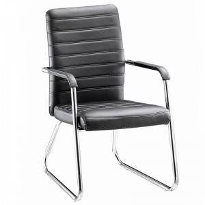 COLLET Πολυθρόνα Γραφείου Επισκέπτη Μέταλλο Χρώμιο, Pu Μαύρο 54x60x96cm