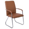 COLLET Πολυθρόνα Γραφείου Επισκέπτη Μέταλλο Χρώμιο, Pu Καφέ 54x60x96cm