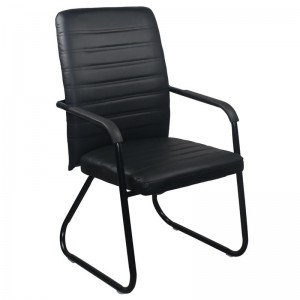 COLLET Πολυθρόνα Γραφείου Επισκέπτη Μέταλλο Μαύρο, Pu Μαύρο 54x60x96cm