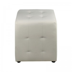 CONY Σκαμπό Βοηθητικό, Pu Εκρού 37x37x42cm