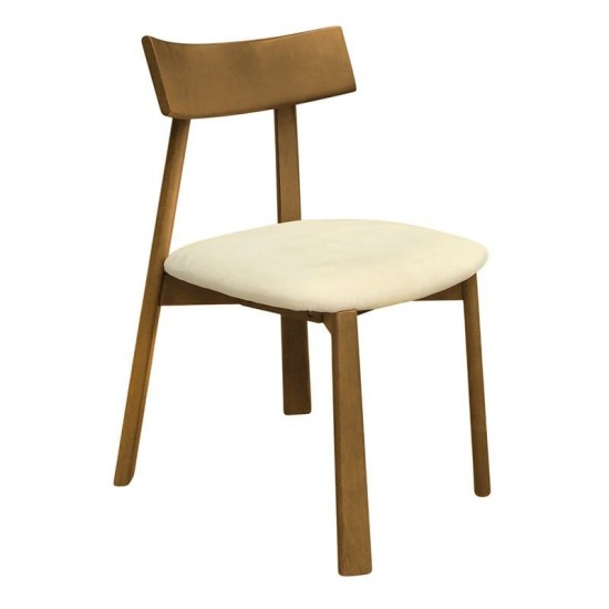 CORNEL Καρέκλα Τραπεζαρίας, Απόχρωση Φυσικό, Pu Εκρού 48x54x82cm