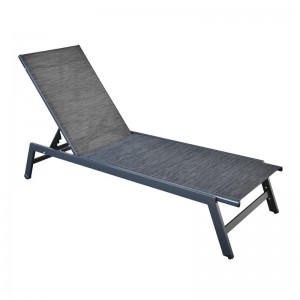 CORTE Ξαπλώστρα K/D, Μέταλλο Βαφή Μαύρο, Textilene Ανθρακί 60x191x31cm