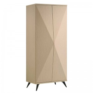 CRONOS Ντουλάπα Δίφυλλη, Απόχρωση Φυσικό 80x60x195cm