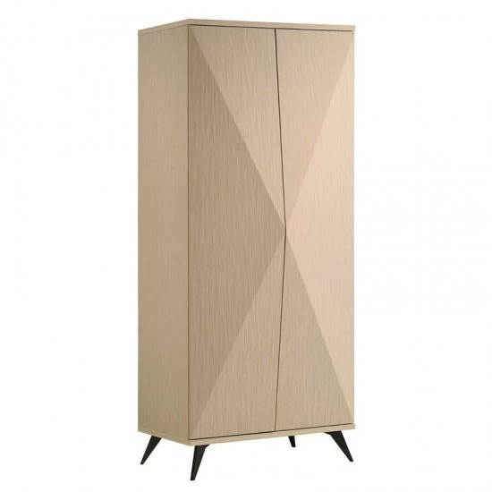 CRONOS Ντουλάπα Δίφυλλη, Απόχρωση Φυσικό 80x60x195cm