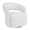 CUBA Πολυθρόνα-Περιστρεφόμενη, Σαλονιού - Καθιστικού, Teddy Ύφασμα Άσπρο 75x70x72cm