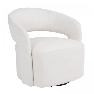 CUBA Πολυθρόνα-Περιστρεφόμενη, Σαλονιού - Καθιστικού, Teddy Ύφασμα Άσπρο 75x70x72cm