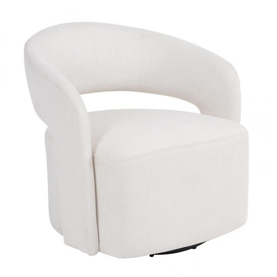 CUBA Πολυθρόνα-Περιστρεφόμενη, Σαλονιού - Καθιστικού, Teddy Ύφασμα Άσπρο 75x70x72cm