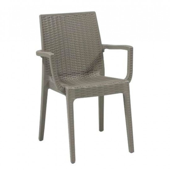 DAFNE ΠΟΛΥΘΡΟΝΑ ΠΛΑΣΤΙΚΗ ΜΠΕΖ TORTORA (Rattan Look)