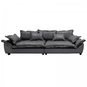 DARBY Kαναπές Σαλονιού - Καθιστικού 3Θέσιος, Ύφασμα Nabuk Σκούρο Γκρι 319x110x94cm