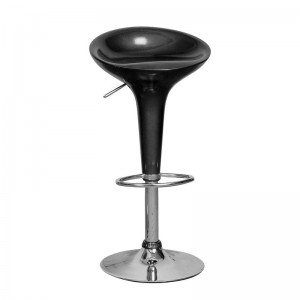 DISCO Σκαμπό BAR, Βάση Χρώμιο, ABS Μαύρο, Ρυθμιζόμενο Ύψος, Περιστρεφόμενο 44x40x71/92cm