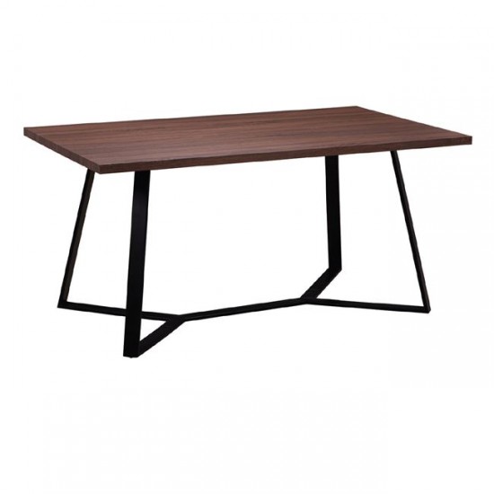 HANSON Τραπέζι 160x90cm Σκ.Καρυδί/Βαφή Μαύρη