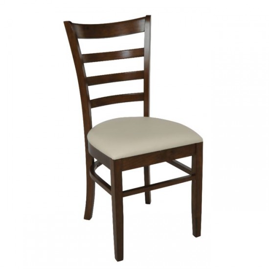 NATURALE Καρέκλα Καρυδί, Pu Εκρού 42x50x91cm