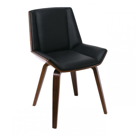 NUMAN Καρέκλα Tραπεζαρίας Καρυδί, PU Μαύρο 52x53x80cm