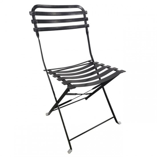 ΖΑΠΠΕΙΟΥ Καρέκλα Κήπου - Βεράντας, Πτυσσόμενη, Μέταλλο Βαφή Μαύρο 45x50x85cm
