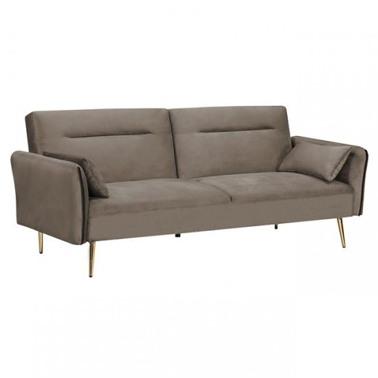 FLICK Καναπές - Κρεβάτι Σαλονιού - Καθιστικού, 3Θέσιος Ύφασμα Velure Καφέ 211x87x81cm