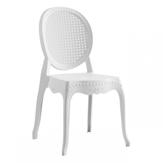 DYNASTY Καρέκλα Εστίασης - Catering Στοιβαζόμενη PP Άσπρο 48x52x88cm