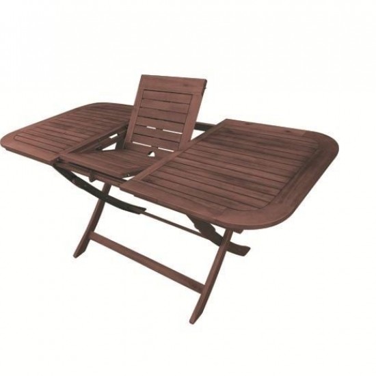 EASY Τραπέζι Επεκτ/νο Πτυσ/νο Ξύλο Acacia 120+40x80x74cm