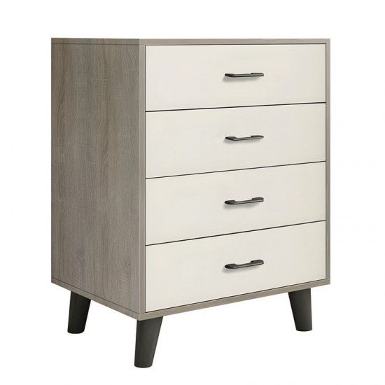 ELIOT Συρταριέρα, με 4 Συρτάρια, Απόχρωση Sonoma-Άσπρο 60x40x80cm