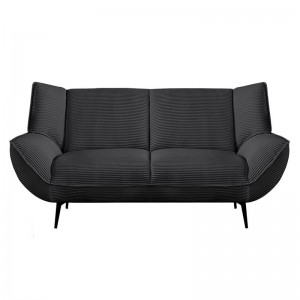 EMERALD Καναπές 2-θέσιος Σαλονιού - Καθιστικού, Ύφασμα Κοτλέ Ανθρακί 172x88x82cm